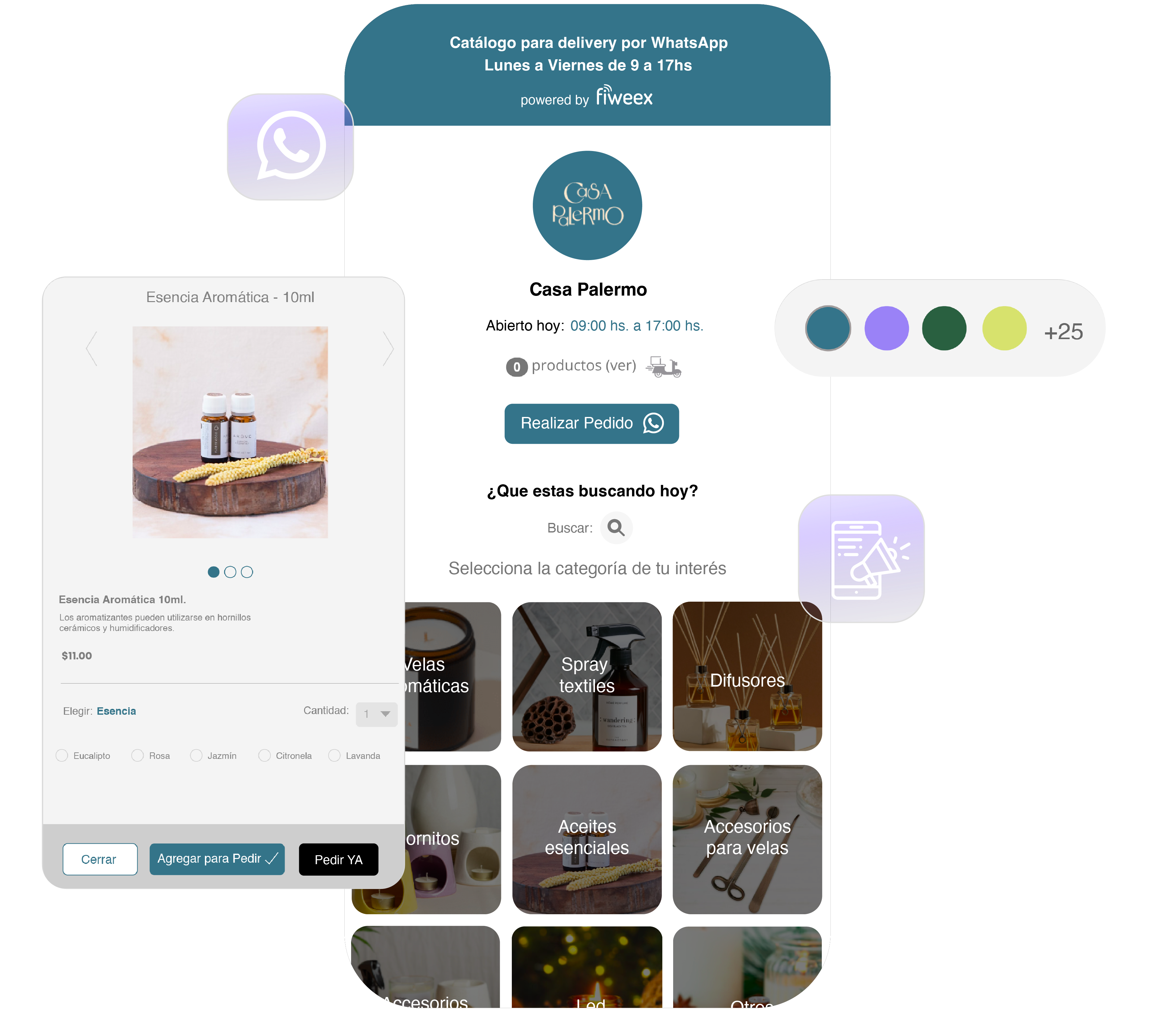 Catálogo digital para WhatsApp - Vista previa de la aplicación