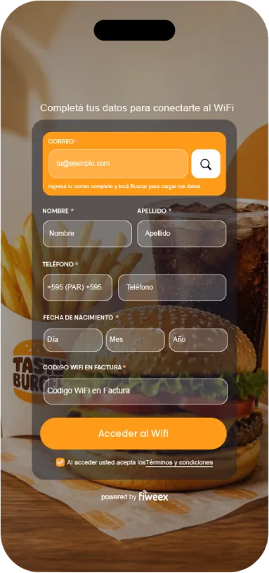 Formulario de datos del portal