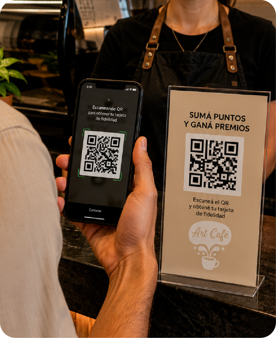 Cliente escaneando el QR