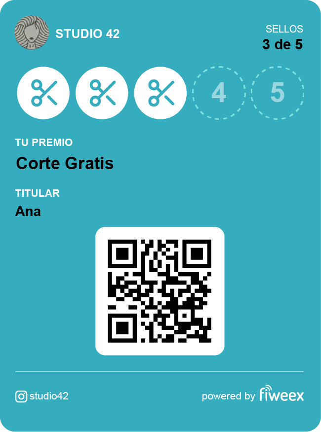 Tarjeta de fidelización de Studio 42
